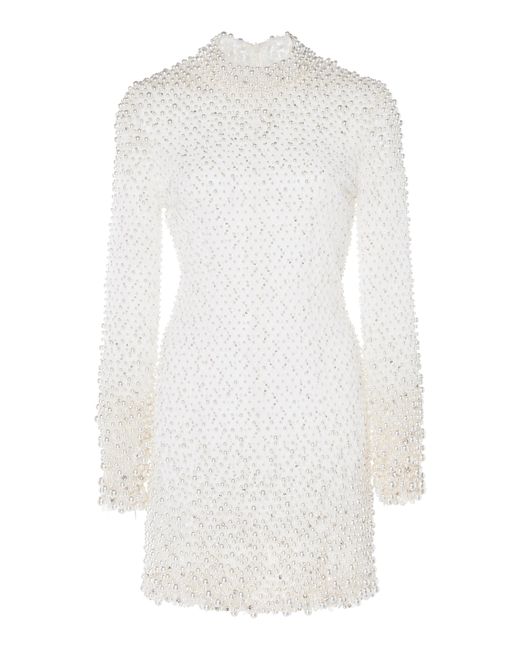 Ralph & Russo White Pearl-embellished Mini Dress