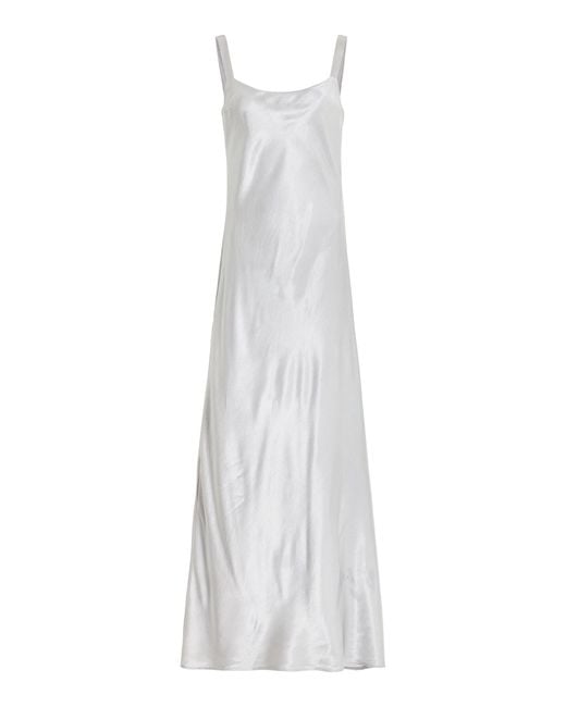 Third Form White Crush Satin Slip Dress