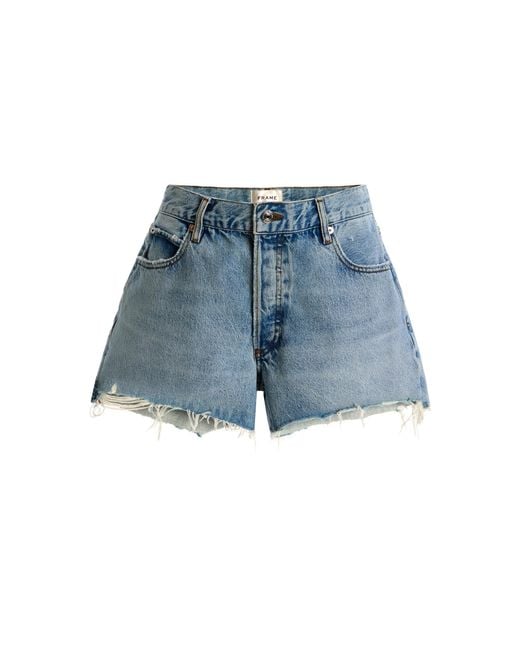 FRAME Blue The Hang Denim Shorts