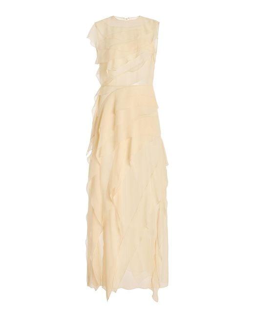 Altuzarra Natural Gigi Ruffled Silk Maxi Dress