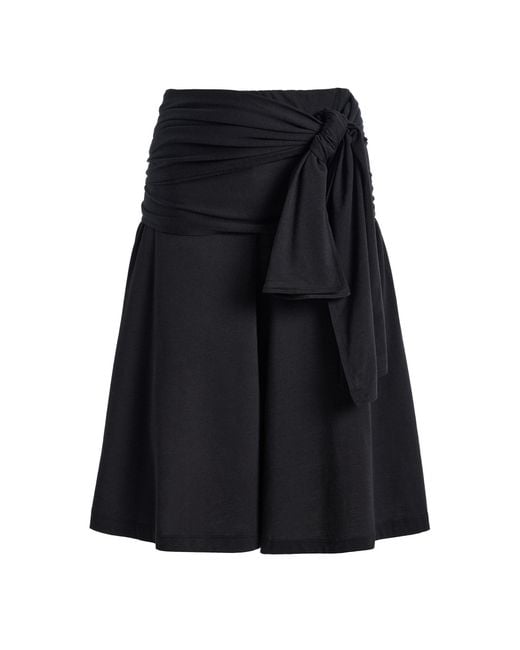 Totême Black Tie-Detailed Jersey Shorts
