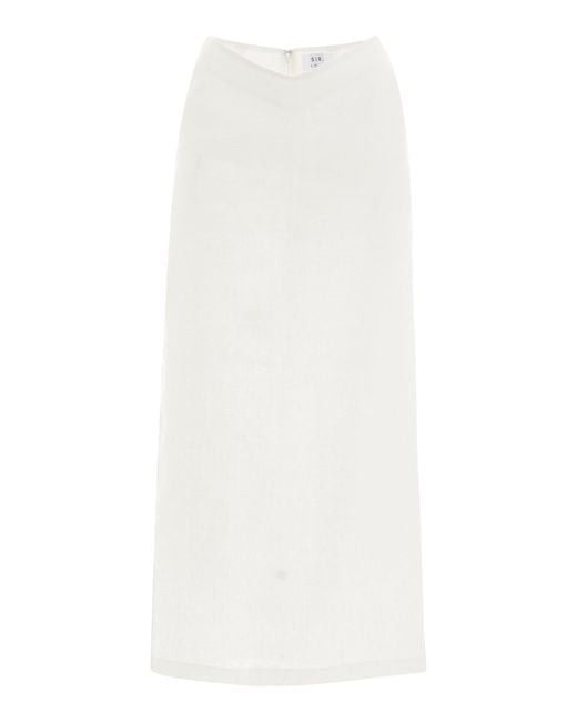 Sir. The Label White Ambroise Linen Midi Skirt