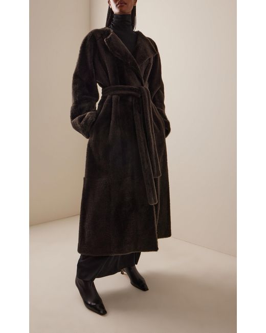 The Row Black Madelina Shearling Coat