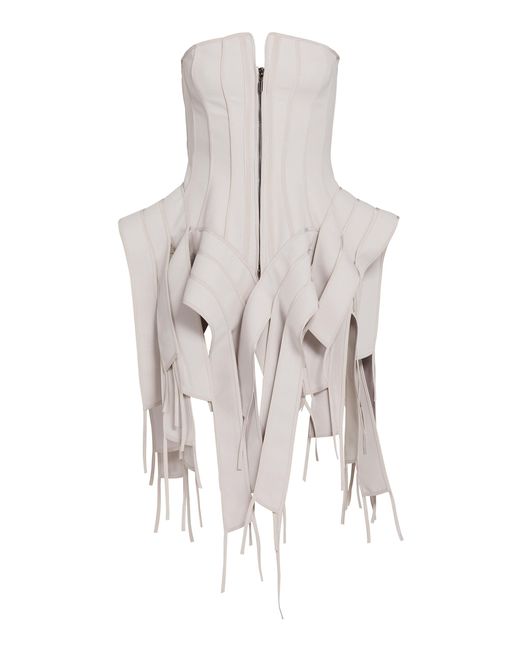 Maticevski White Fritillary Fringe Bodice
