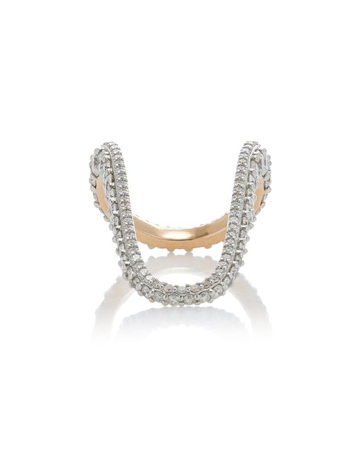 Marie Mas White Grand Radiant 18k Rose Gold Diamond Ring