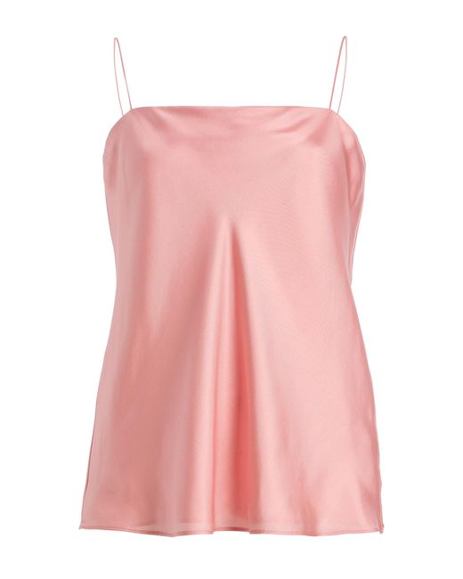 Another Tomorrow Pink Camisole Silk Top