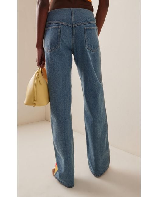 Christopher Esber Blue Exclusive Deconstructed Rigid High-rise Straight-leg Jeans