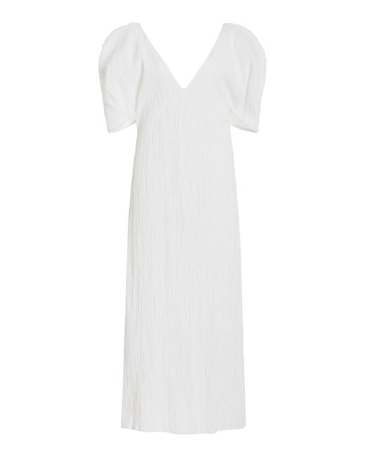 Mara Hoffman White Gracen Puff-sleeve Woven Cotton Dress