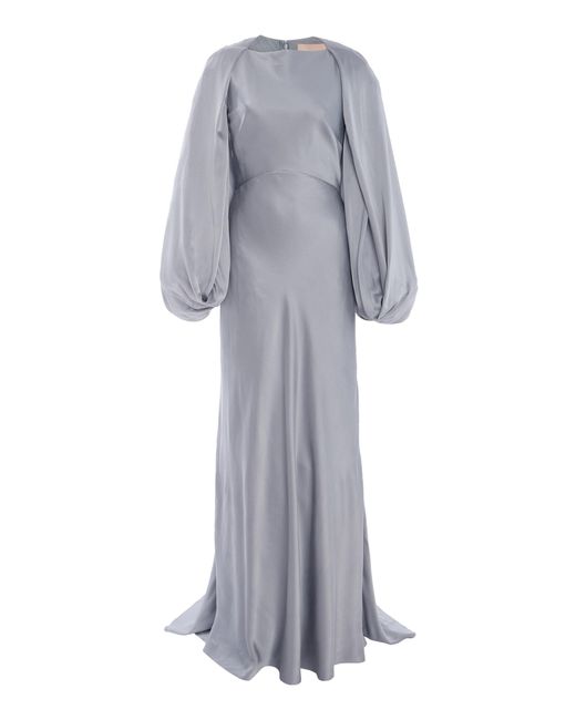 ROKSANDA Kami Washed Silk Satin Dress in Gray | Lyst