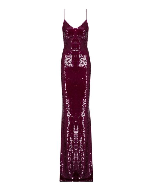 The New Arrivals Ilkyaz Ozel Purple Gynweth Sequined Gown