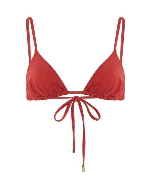 Tropic of C Red Equator-Tipped Triangle Bikini Top