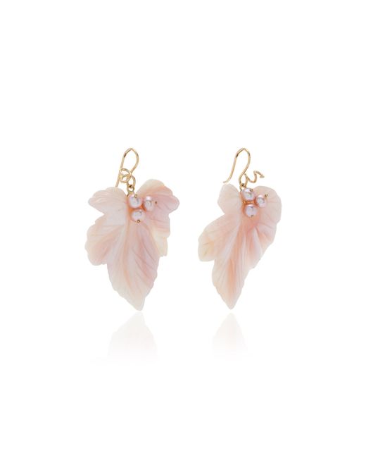 Colour Blossom star ear stud, pink gold and grey mother-of-pearl