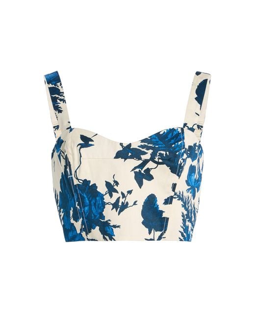 Cara Cara Blue Opal Rosehip-Printed Cotton Top