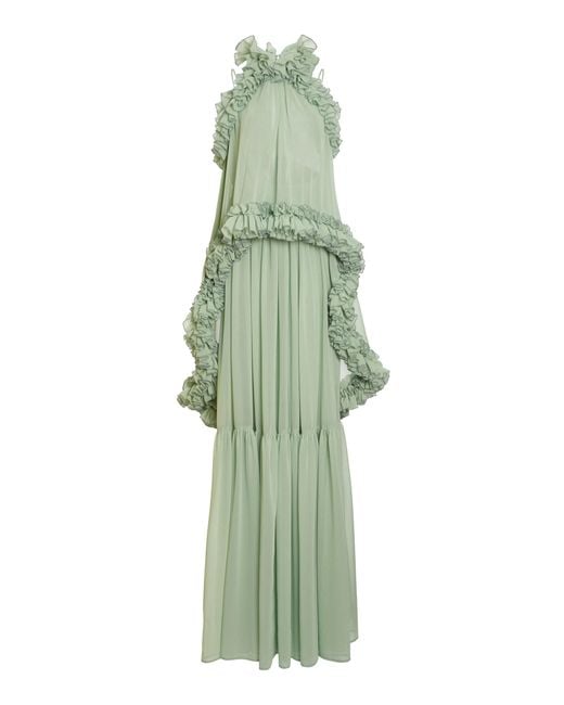 Greta Constantine Nervi Ruffled Trim Gown in Green | Lyst Australia Greta Constantine Nervi Ruffled Trim Gown in Green | Lyst Australia