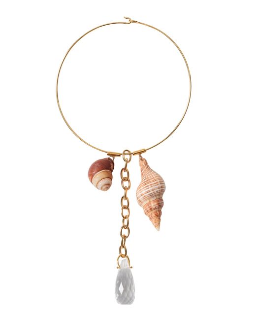 Chan Luu White Shore Clear Quartz Collar Necklace
