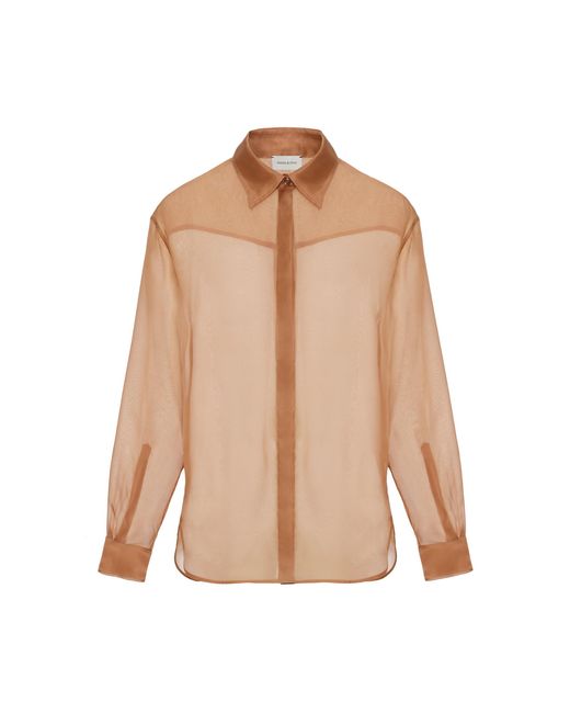 Magda Butrym Natural Collared Silk Shirt