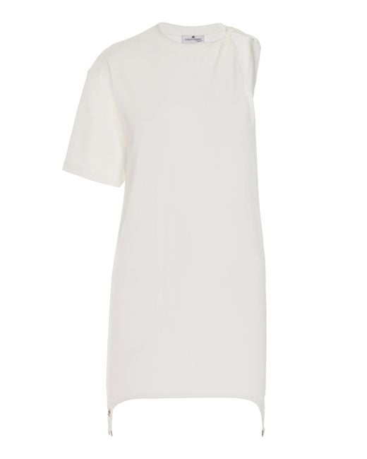 Courreges White One-sleeve Stretch-jersey Dress