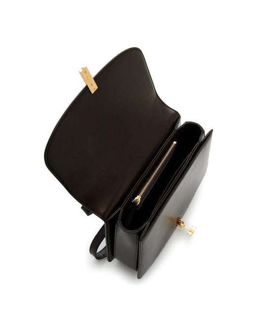 The Row Black Sofia 10 Leather Shoulder Bag