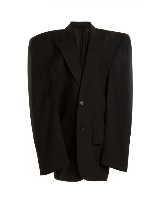 Balenciaga Black Cut-away Boxy Wool Jacket