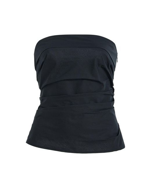 Proenza Schouler Black Maisy Strapless Poplin Top