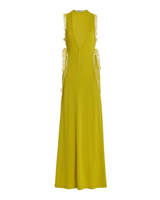 Christopher Esber Yellow Carina Cutout Midi Dress