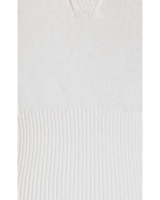 Proenza Schouler White Reeve Knit Cotton-blend Polo Top