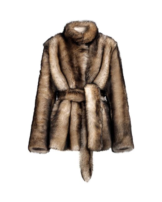 Nour Hammour Brown Elsa Shearling Coat