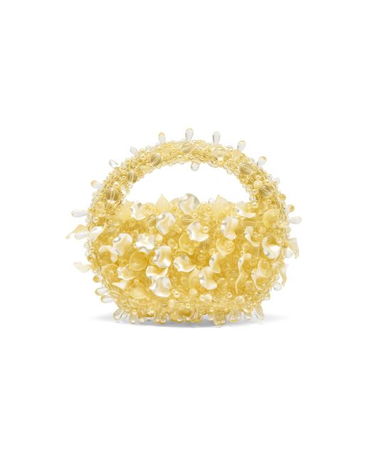 Clio Peppiatt Metallic Petal Beaded Bag