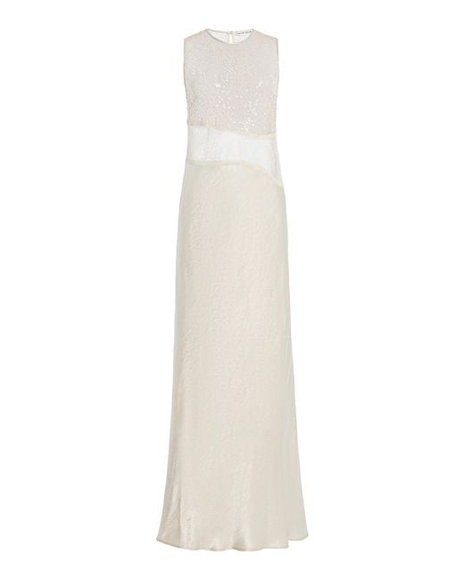 Third Form White Twilight Sequined Maxi Dress