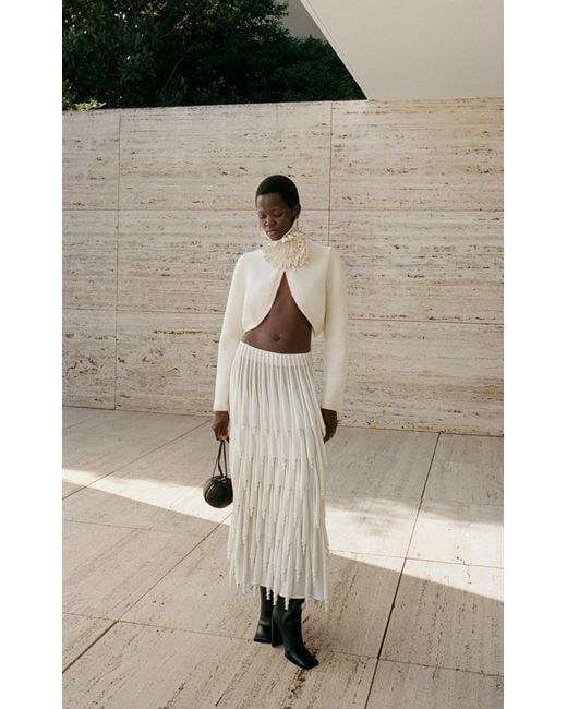 Alaïa Natural Cut-Out Cashmere-Blend Jumper