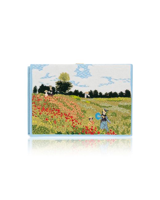 Olympia Le-Tan Blue The Poppy Field Clutch
