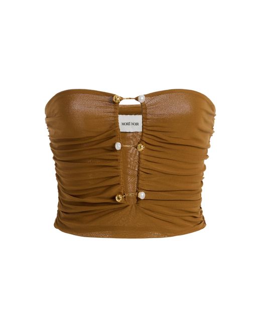 Moré Noir Brown Goya Strapless Jersey Top