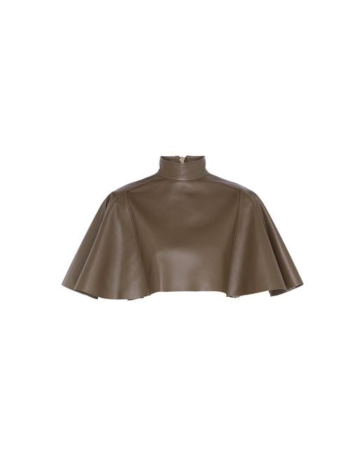 Zimmermann Brown Hypnotic Leather Capelet