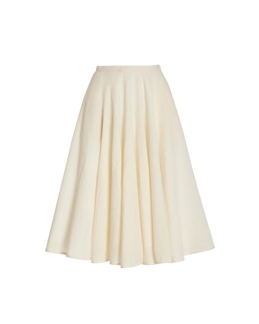 Lena Hoschek White Daydream Wool Midi Skirt
