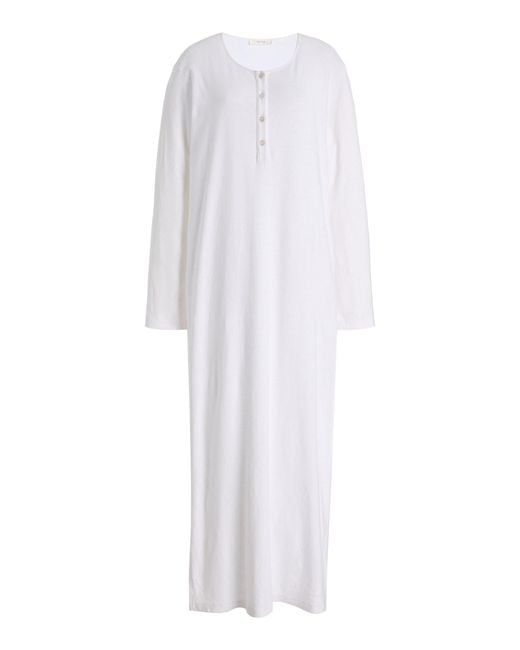 The Row White Latoya Cotton-Jersey Maxi Dress