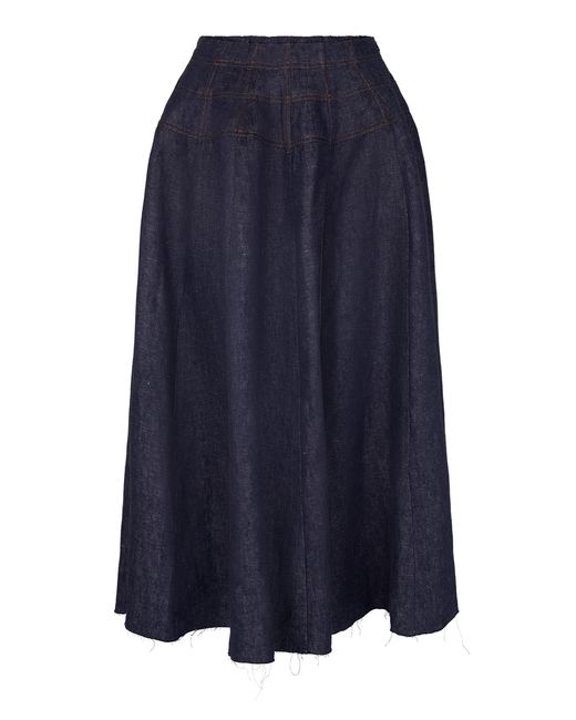 Heirlome Blue Diana Linen Maxi Skirt