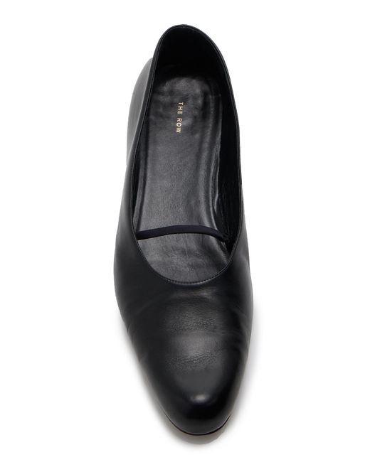 The Row Black Marion Leather Flats
