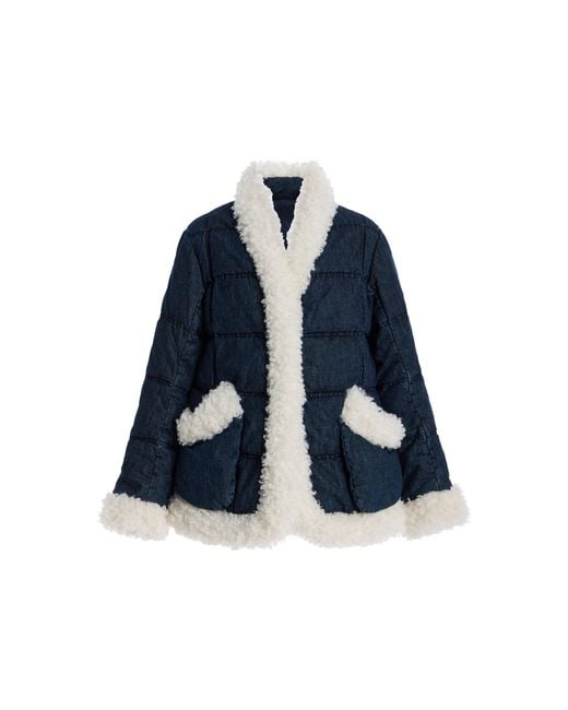 Ienki Ienki Blue Keptar Quilted Denim Down Jacket