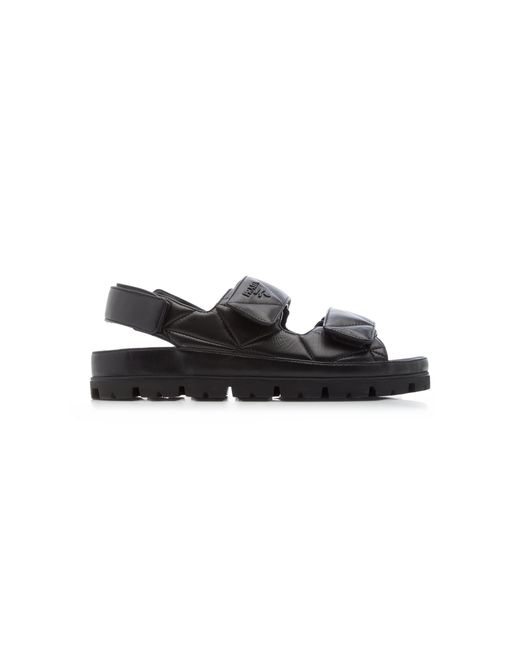 Prada Black Quilted Leather Sandals