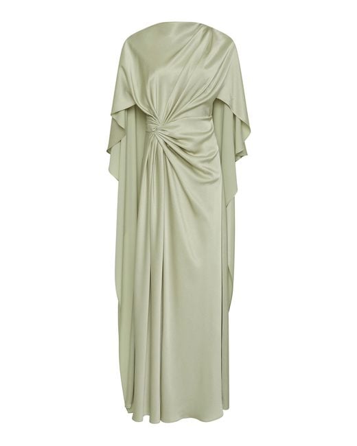 Rachel Gilbert Green Sorrento Draped Cape Gown