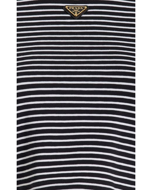 Prada Gray Striped T-shirt