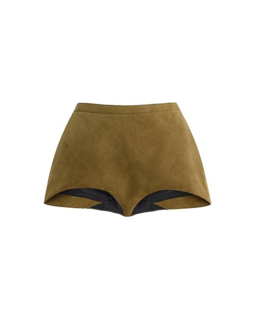 Sloan Green Exclusive Suede Shorts