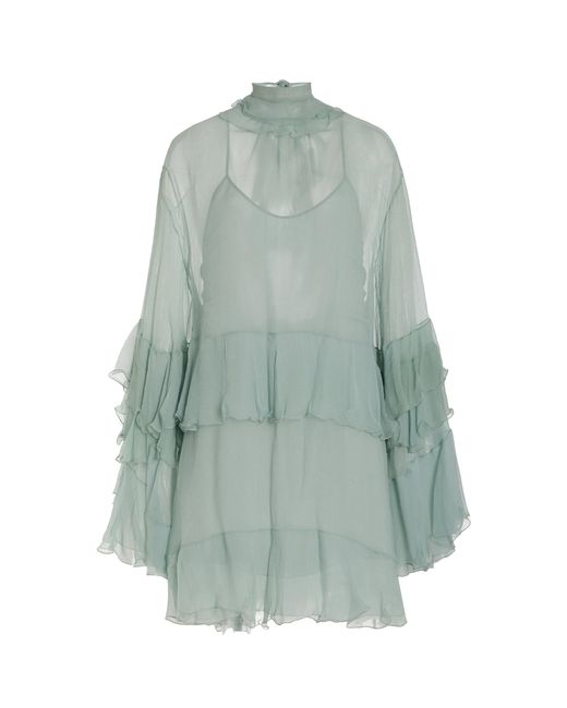 Chloé Green Silk Dress