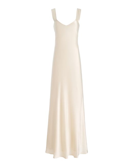 Kamperett White Exclusive Lisette Silk Maxi Slip Dress
