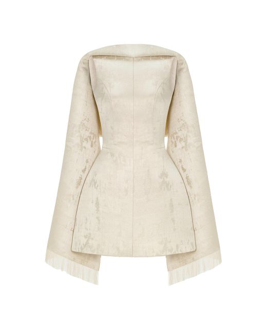 Montsand Natural Tailored Scarf-Detail Mini Dress