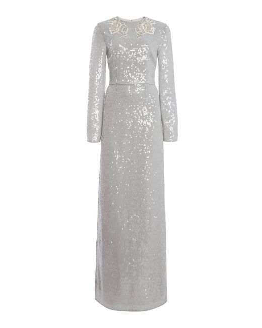 Erdem Gray Sequined Gown