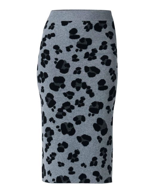 Monse Black Jacquard-Knit Cheetah-Print Cashmere Midi Skirt