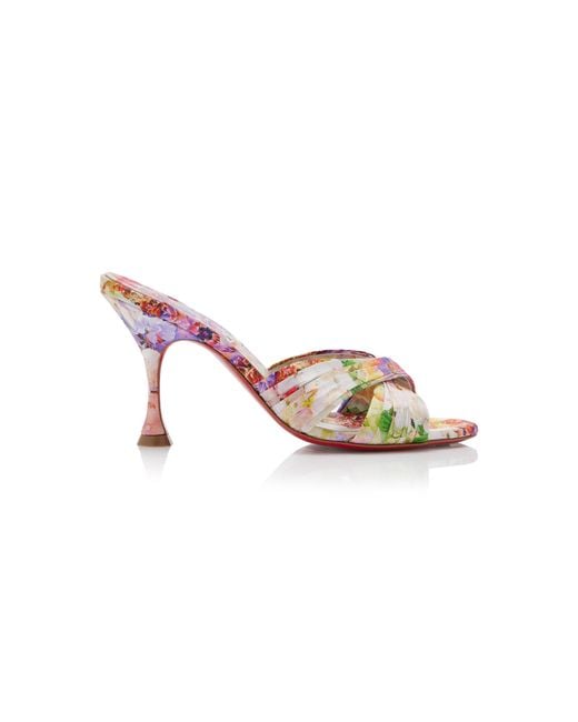 Christian Louboutin Pink Nicol Is Back 85mm Crepe Satin Sandals