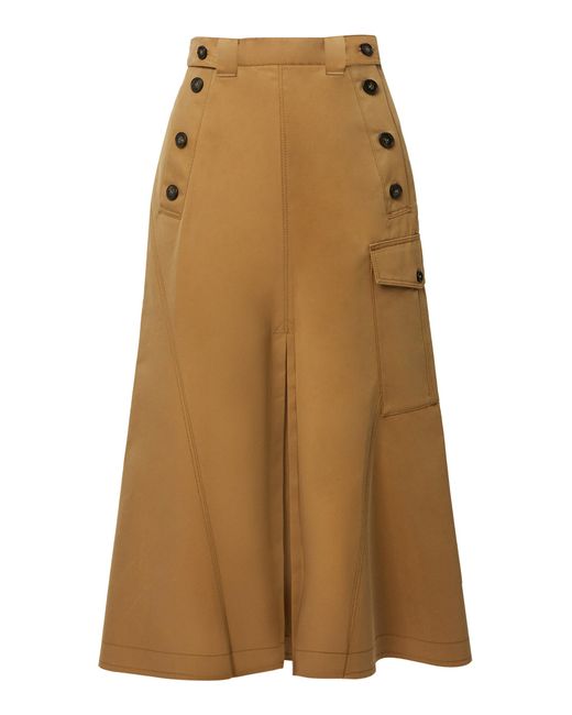 Erdem Natural Cargo Cotton Midi Skirt