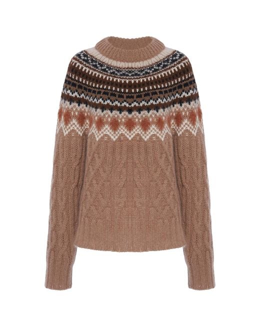 Moncler Brown Grenoble Cable-Knit Sweater